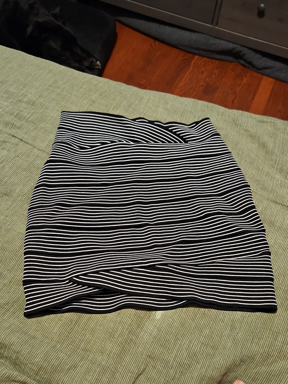 BCBGMaxAzria Black and White Striped Mini Skirt